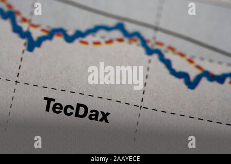 Schaltplan, Tageszeitung, Börse Stockfoto