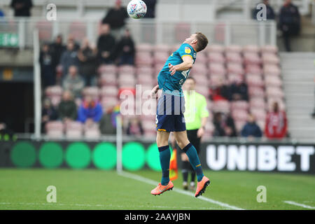 Middlesbrough, UK. 24. November 2019. Callum Elder von Hull City während der Sky Bet Championship Match zwischen Middlesbrough und Hull City im Riverside Stadium, Middlesbrough am Sonntag, den 24. November 2019. Stockfoto