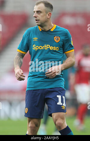 Middlesbrough, UK. 24. November 2019. Kamil Grosicki von Hull City während der Sky Bet Championship Match zwischen Middlesbrough und Hull City im Riverside Stadium, Middlesbrough am Sonntag, den 24. November 2019. Stockfoto