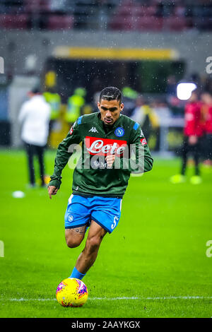 Allan (SSC Napoli) während der AC Mailand vs SS Neapel, Mailand, Italien, 23. November 2019, Fußball Italienische Fußball Serie A Männer Meisterschaft Stockfoto