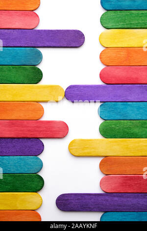Isolierte Popsicle Ice Cream Sticks mit Text Raum Stockfoto
