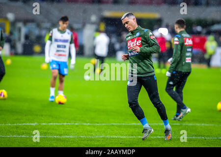 Mailand, Italien. 23 Nov, 2019. jose Callejon (SSC Napoli) während der AC Mailand vs SS Napoli, italienische Fußball Serie A Männer Meisterschaft in Mailand, Italien, 23. November 2019 - LPS/Fabrizio Carabelli Credit: Fabrizio Carabelli/LPS/ZUMA Draht/Alamy leben Nachrichten Stockfoto