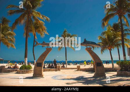 Das Centro Playa Bereich der Isla Mujeres in der Nähe von Cancun, Mexiko Stockfoto