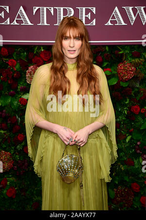 Florence Welch an der 65th Evening Standard Theater Awards an das London Coliseum, London statt. Stockfoto