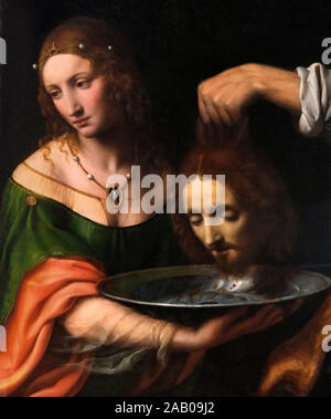 Salome mit dem Kopf Johannes des Täufers von Bernardino Luini (1480/82-1532), Öl auf Leinwand, 1515-25 Stockfoto