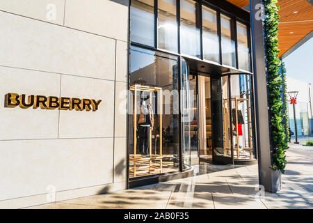 Nov 4, 2019 in Palo Alto/CA/USA - Burberry Store in Stanford Shopping Mall in San Francisco Bay Area; Burberry Group PLC ist ein britisches Luxus Stockfoto