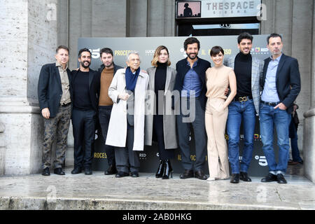 Roma den Raum Kino Moderno 22 Nov 2019 - Präsentation fiction IL PROCESSO, die Besetzung der Credit: Giuseppe Andidero Stockfoto