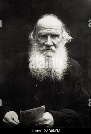 Graf Leo Tolstoi (1828 - 1910) war ein russischer Schriftsteller, der als einer der grössten Autoren aller Zeiten angesehen wird. Er erhielt mehrere Nominierungen für Stockfoto