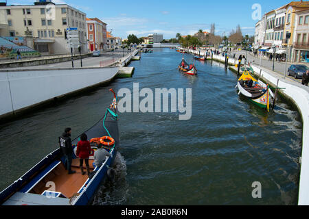 Moliceiro Kanal Boot Aveiro Portugal Stockfoto