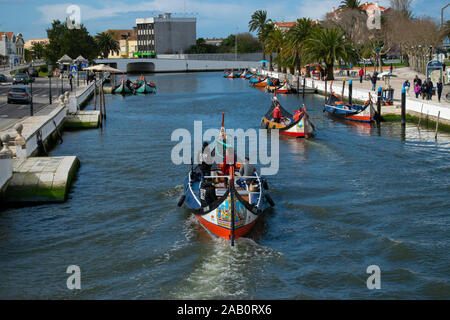 Moliceiro Kanal Boot Aveiro Portugal Stockfoto