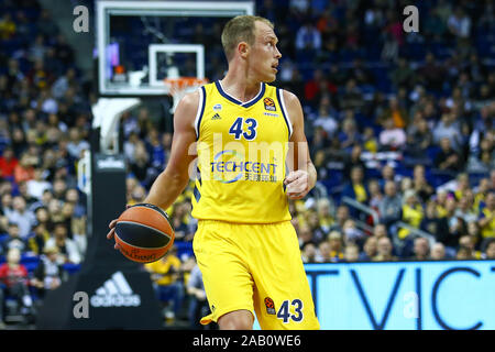 Berlin, Deutschland, Oktober 04, 2019: Lukas Sikma von Alba Berlin in der EuroLeague basketball Match zwischen Alba Berlin und Zenit Stockfoto