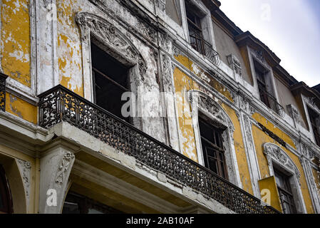 Balkon eines kolonialen Gebäude in der Innenstadt von Lima, Peru Stockfoto