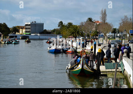 Moliceiro Kanal Boot Aveiro Portugal Stockfoto