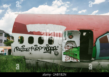 Flugzeug Friedhof. Abgebrochene gebrauchte Flugzeuge in Bangkok, Thailand Stockfoto