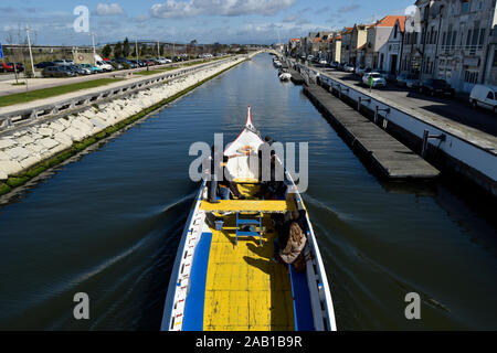 Moliceiro Kanal Boot Aveiro Portugal Stockfoto