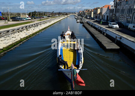 Moliceiro Kanal Boot Aveiro Portugal Stockfoto