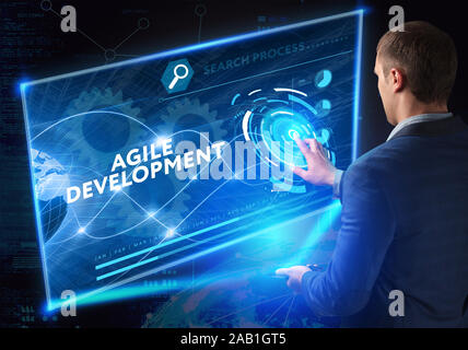 Wirtschaft, Technologie, Internet und Netzwerk Konzept. Agile Software Development. Stockfoto