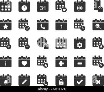 Kalender feste Icon Set. Vektor und Illustration. Stock Vektor