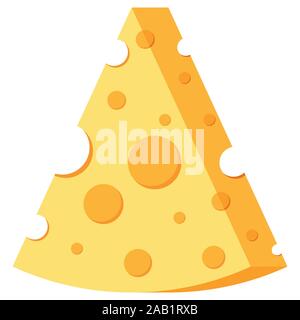 Dreieck Form Käse vektor Symbol auf weißem Hintergrund. Stock Vektor