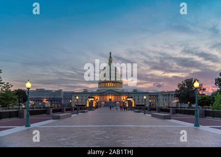 US Capitol Gebäude bei Sonnenuntergang, Washington DC, USA. Stockfoto