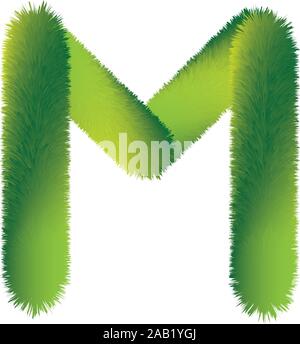 Schreiben M. Furry vector Font von tannenzweigen für das neue Jahr. Stock Vektor