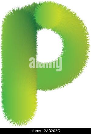 Schreiben S. Furry vector Font von tannenzweigen für das neue Jahr. Stock Vektor