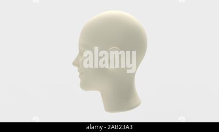 3D-Rendering einer menschlichen Frau lachend den Kopf isoliert Stockfoto