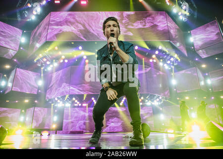 Zürich, Schweiz. 22., November 2019. Der amerikanische Sänger und Songwriter Justin Jesso führt ein Live Konzert während der Energy Star-Nacht 2019 im Hallenstadion in Zürich. (Foto: Gonzales Foto - Tilman Jentzsch). Stockfoto