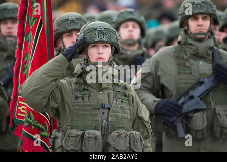 November 23, 2019 Die litauischen Streitkräfte Tag, Parade in Vilnius Stockfoto