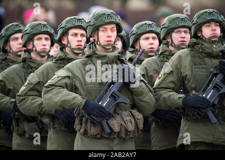 November 23, 2019 Die litauischen Streitkräfte Tag, Parade in Vilnius Stockfoto