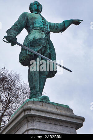 Bronze Statue 1868 von Karl XII. von Johan Peter Molin, Kunstradgarden, Stockholm, Schweden Stockfoto