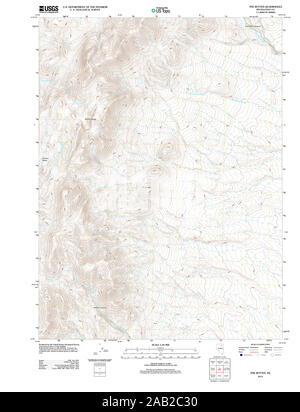 USGS TOPO Karte Nevada NV Buttes 20120131 TM Wiederherstellung Stockfoto