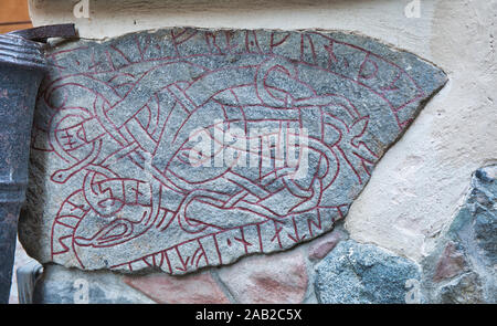 Uppland Runic Inscription 53 Runestone, Gamla Stan, Stockholm, Schweden Stockfoto