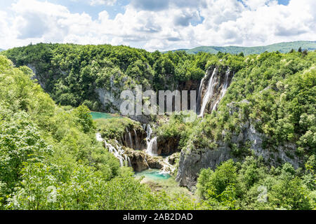 Grossen Wasserfall im Nationalpark Plitvice Stockfoto