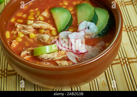 Taco Ranch Chicken Chili, mit nur 5 Zutaten in einen Bräter oder Instant pot Stockfoto