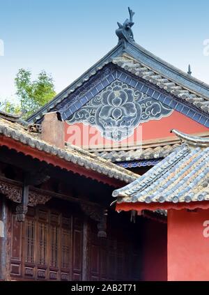 Traditionelle Bai-Architektur, Nuodeng konfuzius-Tempel, Provinz Yunnan, China Stockfoto