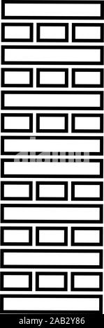 Backstein Säule Bausteine im Stapel Jenga Spiel für Erwachsene und Kinder Freizeit Gesellschaftsspiele Holzblock Symbol outline Schwarz Vector Illustration flach Stock Vektor