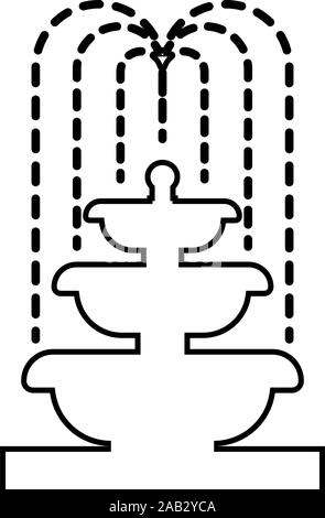 Brunnen Tier Wasser Symbol outline Schwarz Vector Illustration Flat Style simple Image Stock Vektor