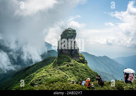 Fanjingshan new gold Gipfel Landschaft und Blick auf das Tal in Fanjing Berg in Guizhou China Stockfoto