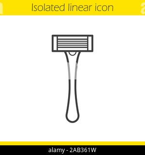Rasierer lineare Symbol. Dünne Linie Abbildung. Shaving razor Kontur Symbol. Vektor isoliert Maßbild Stock Vektor