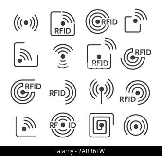 Rfid-Symbole gesetzt Stock Vektor