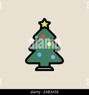 Christmas tree Symbol einfache flache Stil Weihnachten Symbol. Stock Vektor