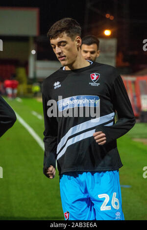 19. November 2019, Grafschaft Boden, Swindon, England; Emirates FA Cup, erste Runde Replay, Swindon Town v Cheltenham Town: Jacob Grieben von Cheltenham Town Credit: Gareth Dalley/News Bilder Stockfoto