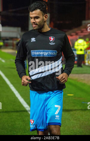 19. November 2019, Grafschaft Boden, Swindon, England; Emirates FA Cup, erste Runde Replay, Swindon Town v Cheltenham Town: Conor Thomas von Cheltenham Town Credit: Gareth Dalley/News Bilder Stockfoto