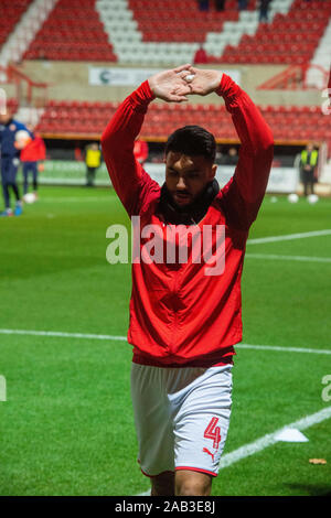 19. November 2019, Grafschaft Boden, Swindon, England; Emirates FA Cup, erste Runde Replay, Swindon Town v Cheltenham Town: Danny Rose von Swindon Town Credit: Gareth Dalley/News Bilder Stockfoto