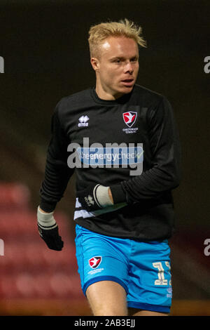 19. November 2019, Grafschaft Boden, Swindon, England; Emirates FA Cup, erste Runde Replay, Swindon Town v Cheltenham Town: Ryan Besen der Cheltenham Town Credit: Gareth Dalley/News Bilder Stockfoto