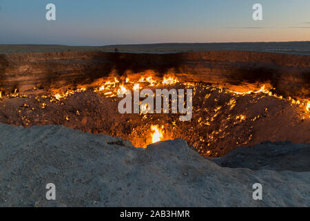 Krater darvaza Gas in Turkmenistan Stockfoto