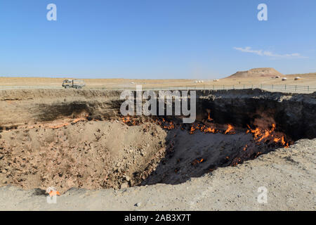 Krater darvaza Gas in Turkmenistan Stockfoto