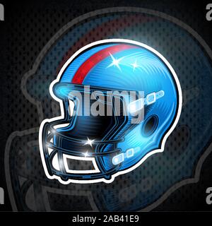 American football Helm in der Mitte. Sport Logo für jedes Team oder den Wettbewerb Stock Vektor