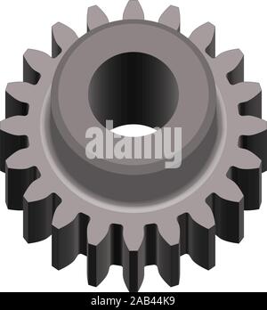 Zahnrad. Teile der Maschine. 3D-Effekt Vektor Stock Vektor
